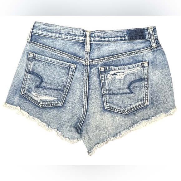 AEO American Eagle Vintage Hi-Rise Festival Distressed Shorts Size 4 - Picture 4 of 6